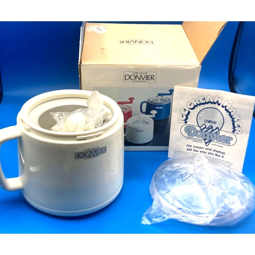 Donvier Super Deluxe 1 pint Ice Cream Sherbet Maker Hand crank NEW in box
